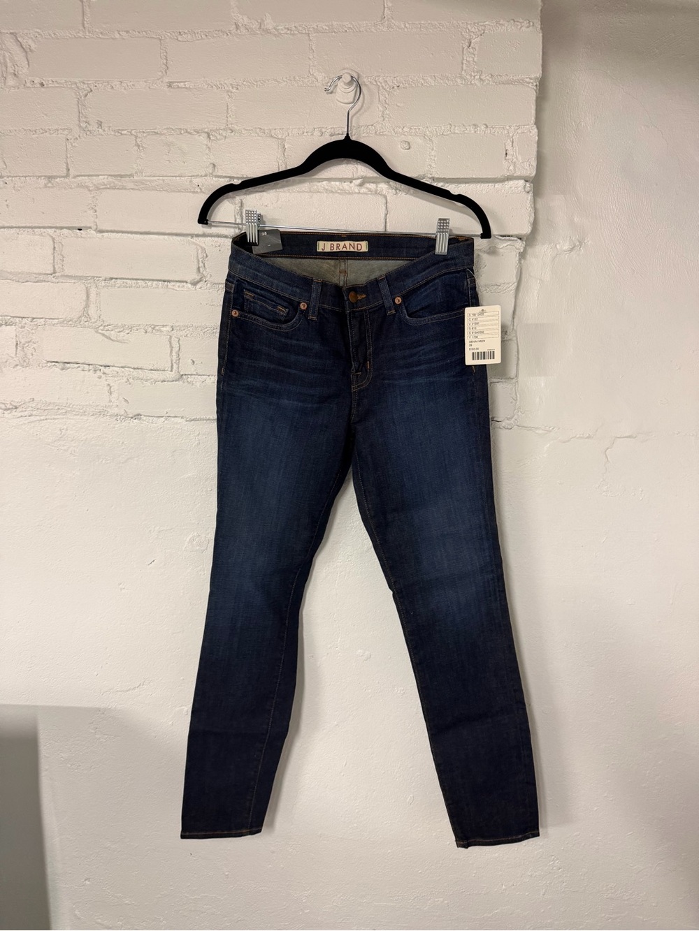 J Brand Dark Indigo Mid-Rise Skinny Jeans